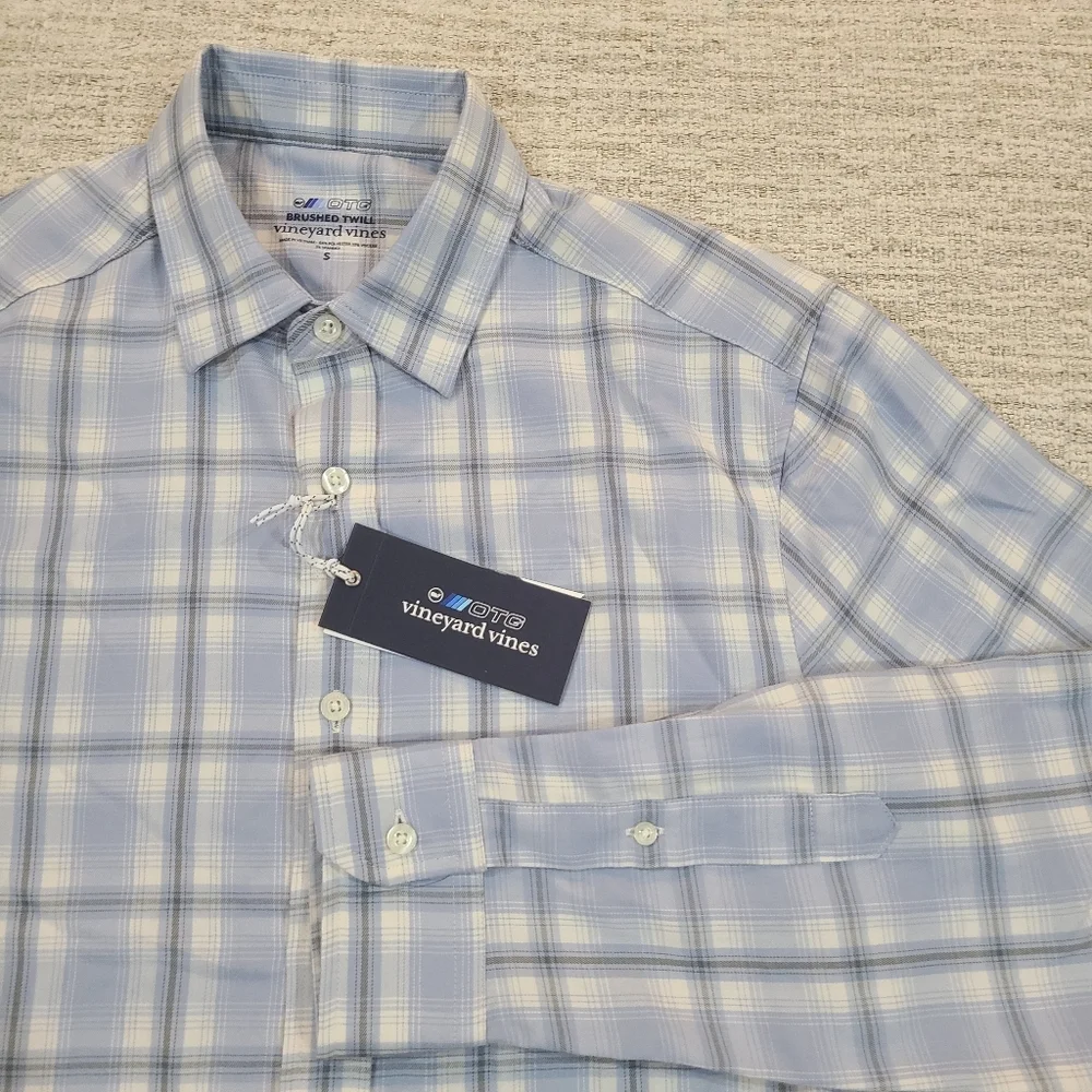 NEW Vineyard Vines Shirt Brushed Twill Plaid On The Go OTG Performance Button Up - Picture 2 of 11